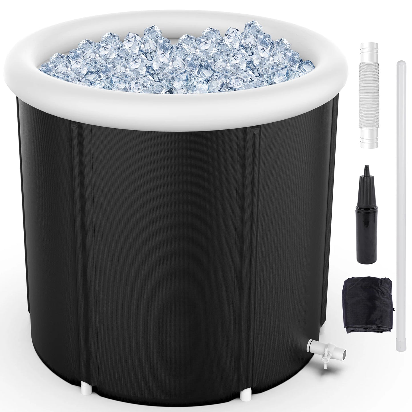 105 Gal Large Ice BathTub for Athletes, Ice Bathtub Portable Ice Plunge Tub, Multiple Layered Inflatable Cold Plunge Tub