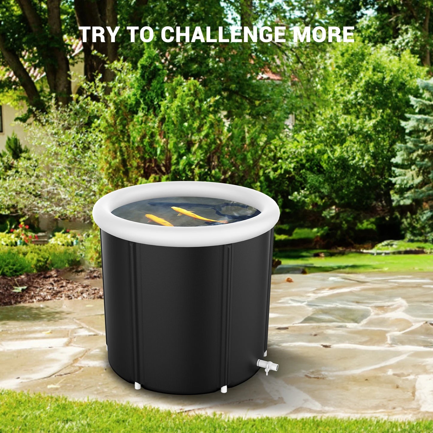 105 Gal Large Ice BathTub for Athletes, Ice Bathtub Portable Ice Plunge Tub, Multiple Layered Inflatable Cold Plunge Tub